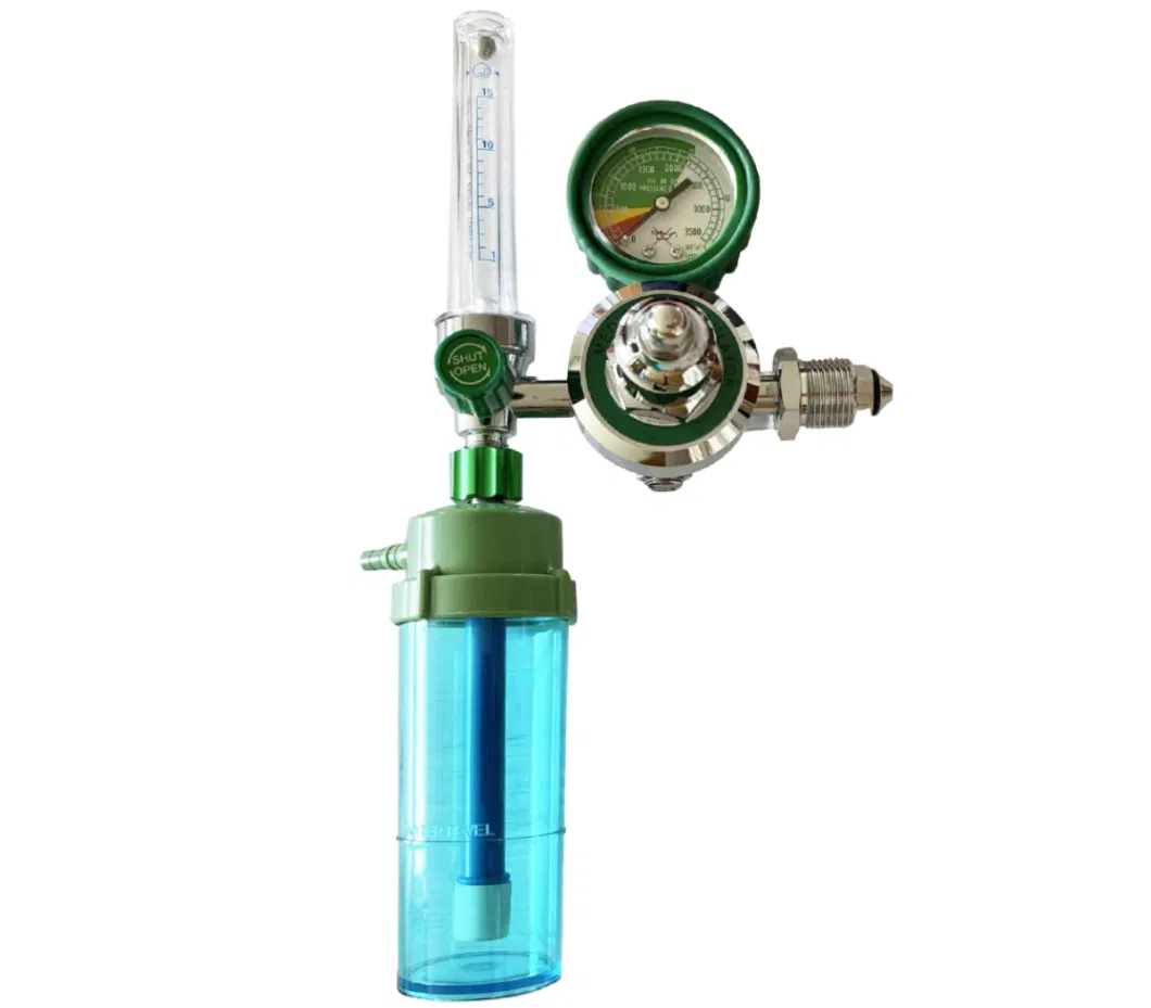 High Quality Gas Cylinder Oxygen Flow Meter with Humidifier Bottle