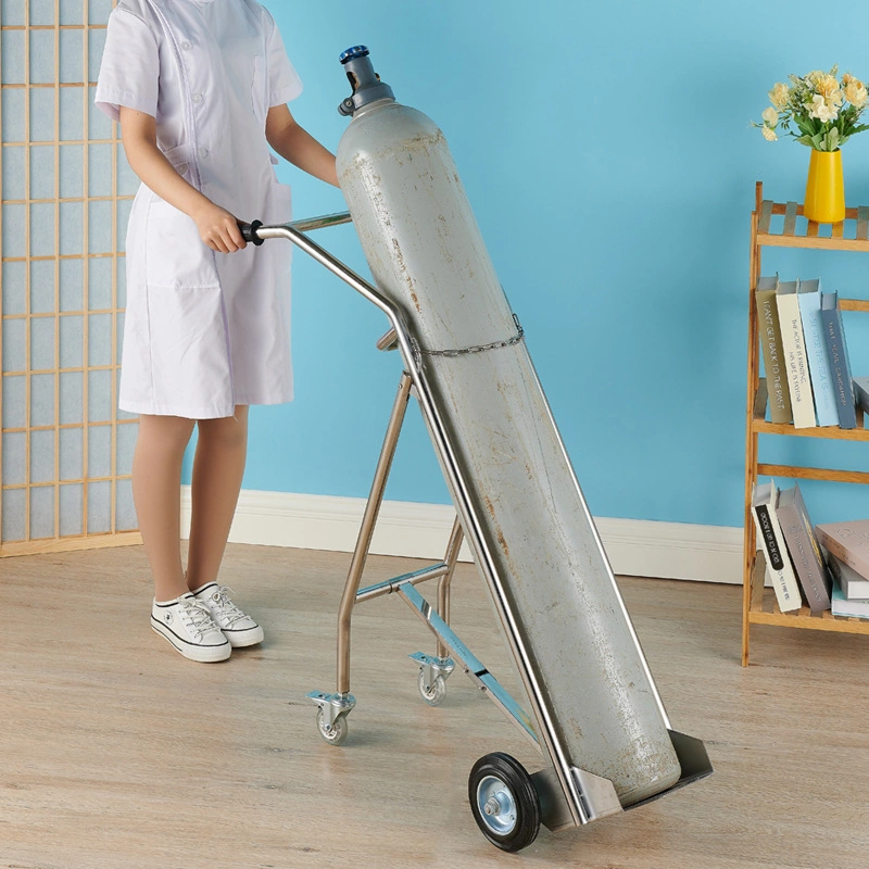 Hospital Portable Medical Oxygen Cylinder Trolley Cart for Oxygen Bottle