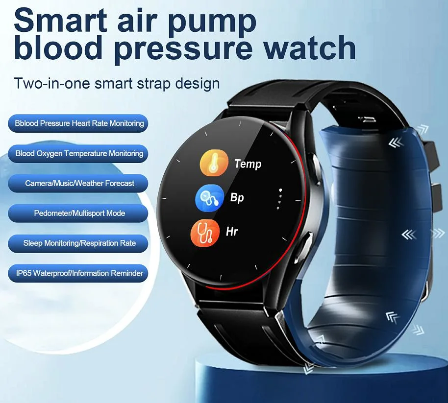 Air Pump Sphygmomanometer Heart Rate Blood Oxygen Monitoring Gri-Watch in The Elderly Smart Wearable Equipment Instrument