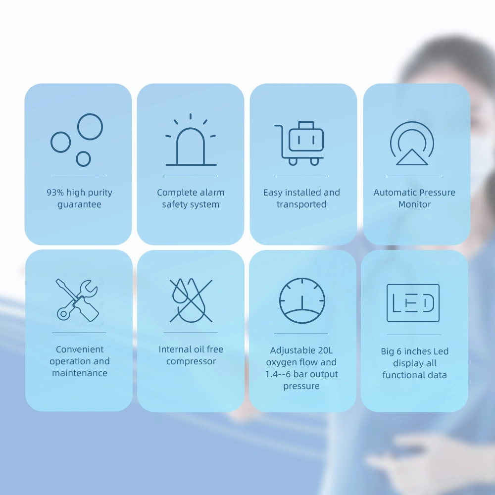 Medical Use 1.4--6bar High Pressure 20liter Large Flow Oxygen Gas Generator Used as a Small Central Supply System for a Hospital