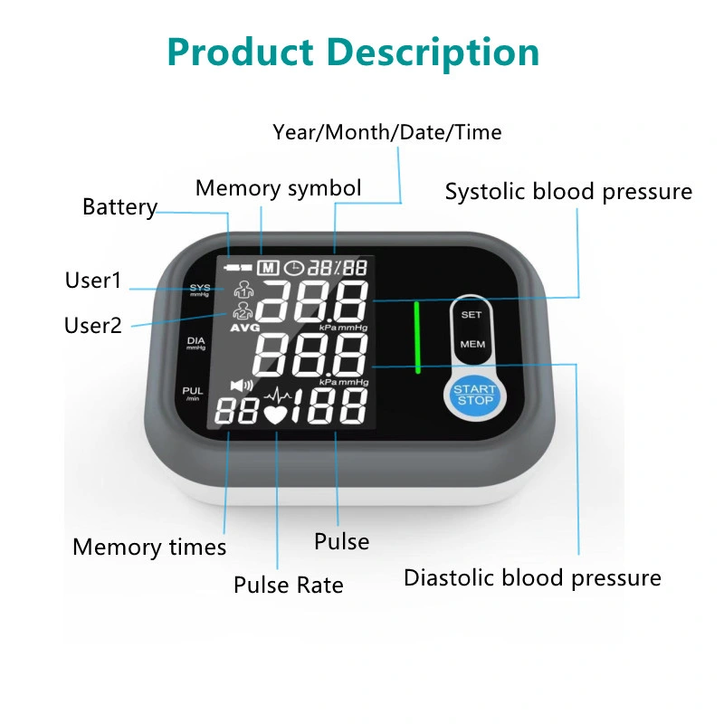 CE Approved Bp Monitor Large LCD Screen Oxygen Heart Rate Monitor Wholesale Price