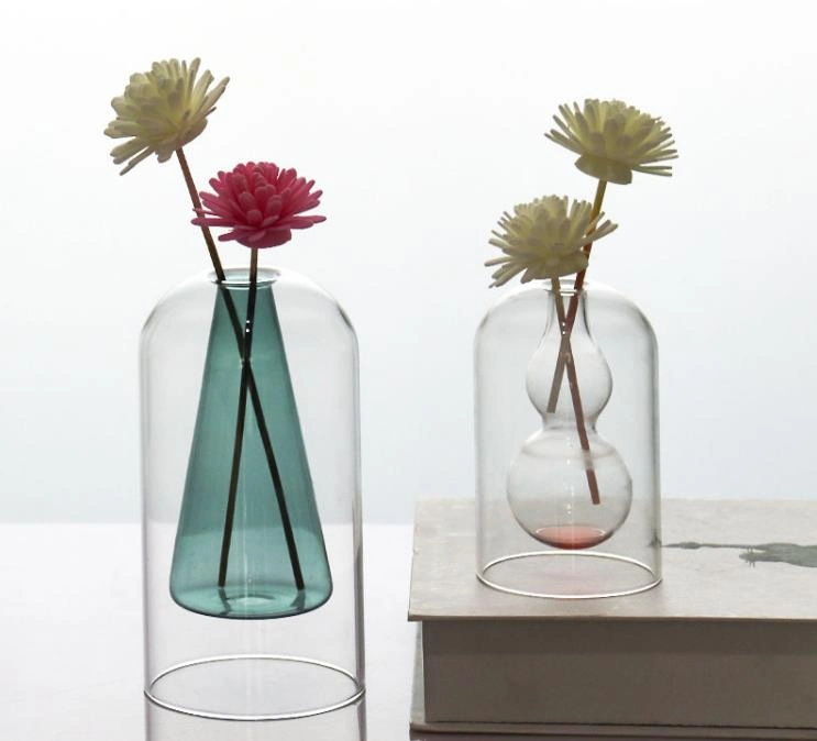 High Quality Colored Acrylic Flower Vases Small Glass Vases for Home Decoration Wedding Glass Gift Vases Candle Holder