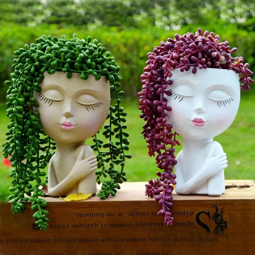 Cute Faces Plant Pot Art Resin Succulent Pots