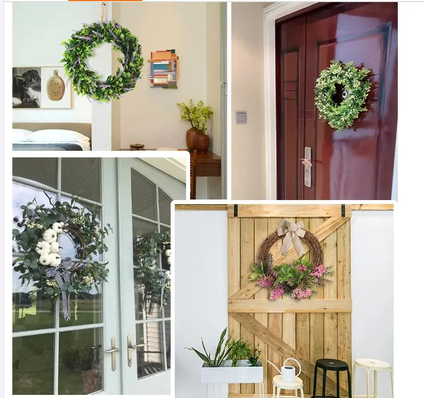 Christmas Wreath Artificial Plastic Plants Succulent Plants for Wall Door Decoration