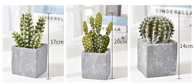 Faux Succulent Artificial Succulent Cactus Faked Air Plants with Gray Pots