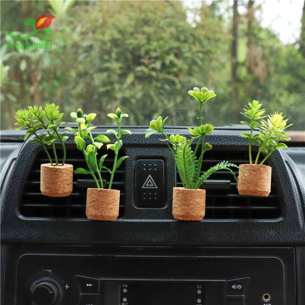 Succulents Car Air Freshener 3D Artificial Plants Shape Aromatherapy Vent Clip Ci24805