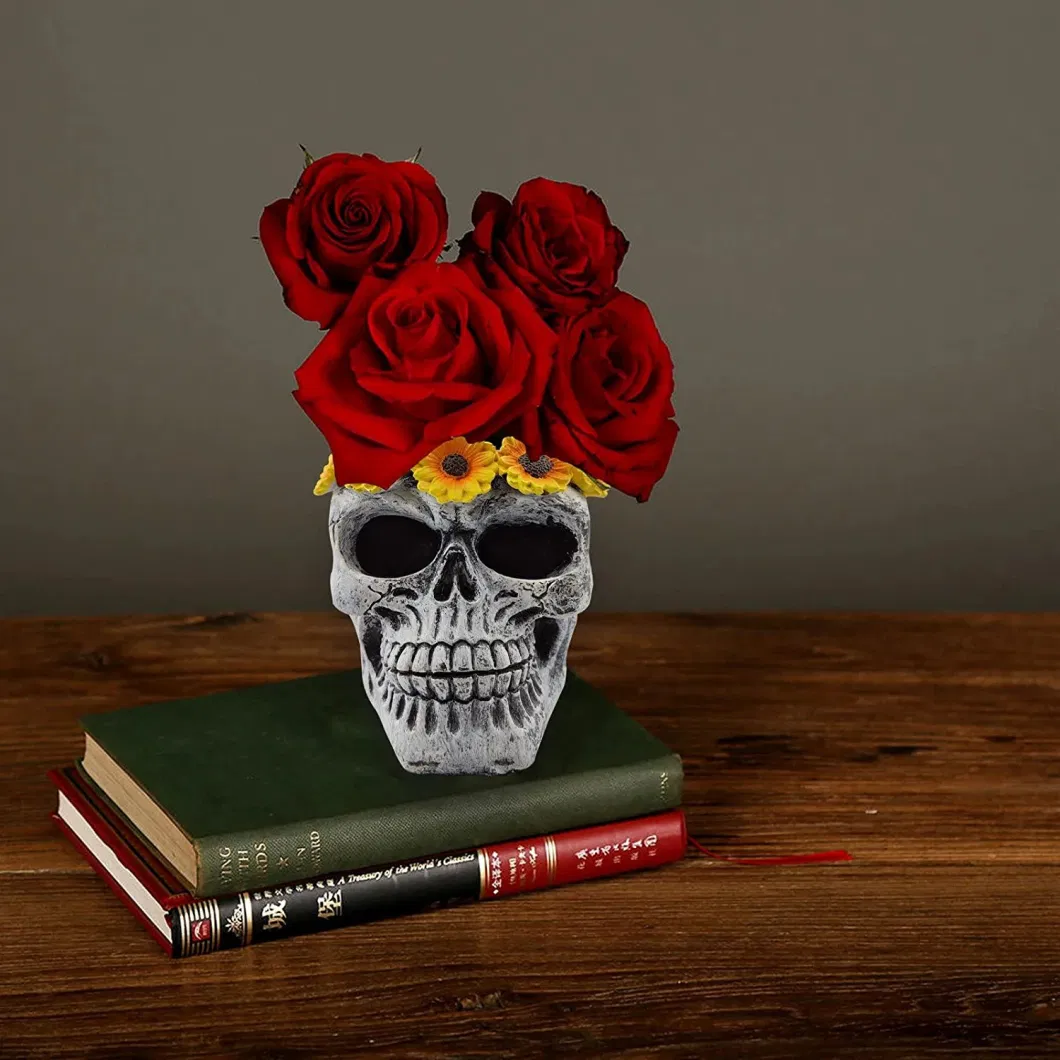 Resin Skull Head Flower Pot