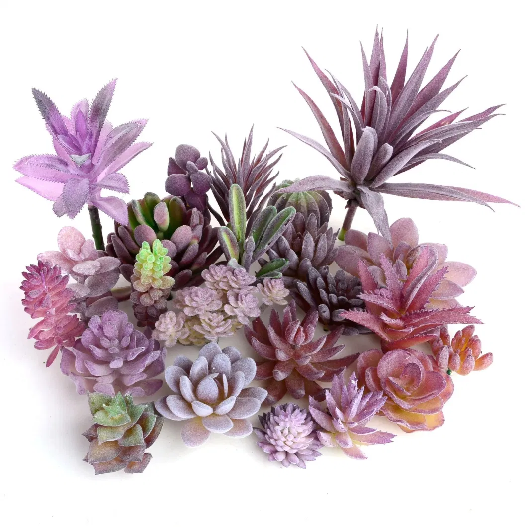 39 Styles Purple Flocking Artificial Succulents Plants Home Garden Decoration DIY Plants Wall Flower Arrangement Fake Plants