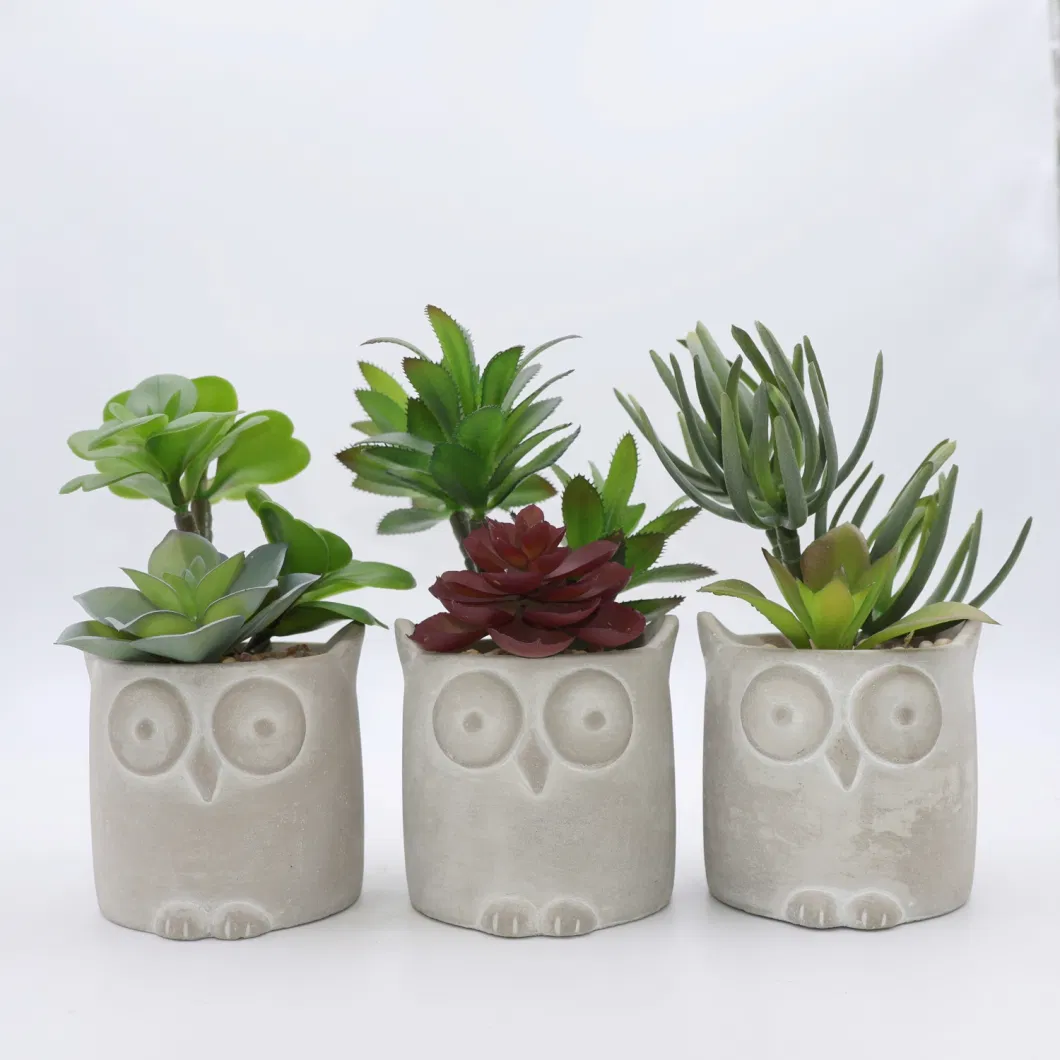 China Wholesale Artificial Plants Small Size Potted Succulents for Home Decoration