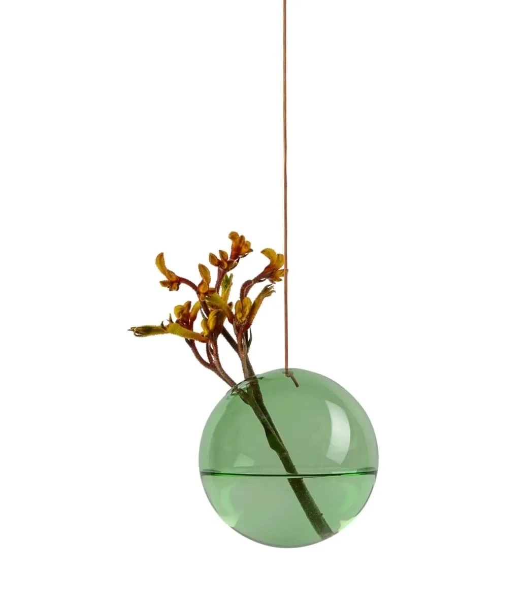 Hand Blown Colored Borosilicate Bubble Hanging Glass Flower Globe Bud Terrarium Vase