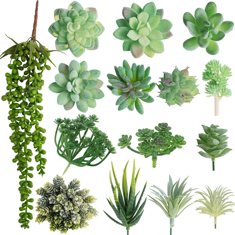 Artificial Succulent Plants Assorted 15PCS Textured Faux Succulent Picks Unpotted