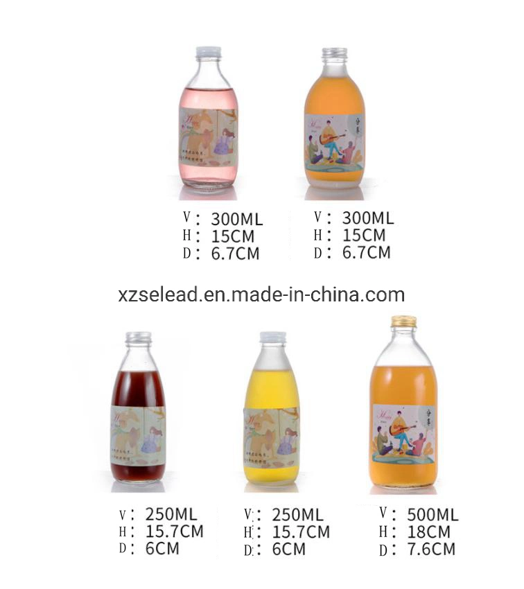 150ml 250ml 350ml 500ml Empty Round Beverage Kombucha Juicy Bottles Beverages with Aluminum Cap