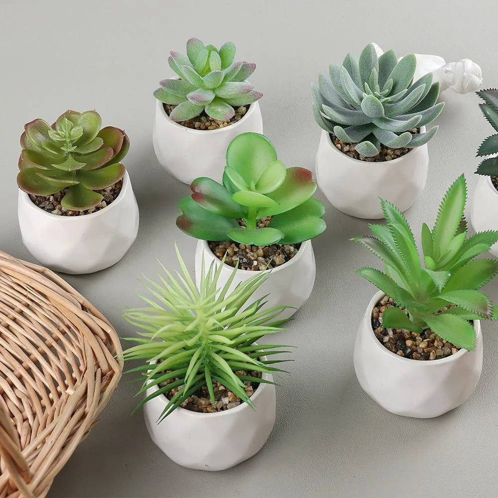 Ceramic Pot Mini Succulent Artificial Plant Home Decoration