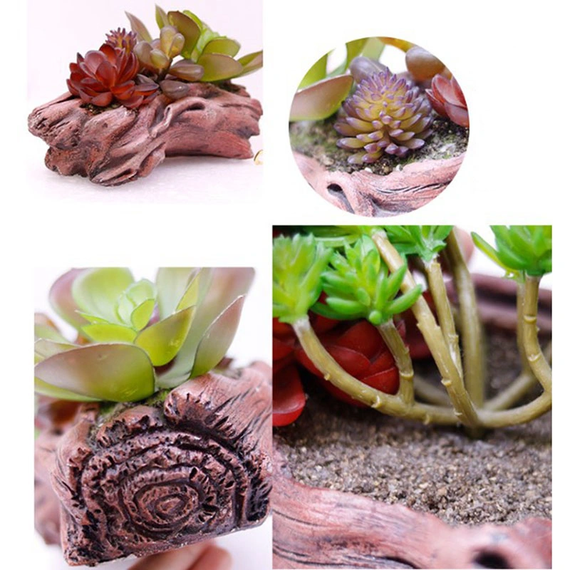 Assorted Artificial Succulent Plants in Rustic Textured Cement Pot