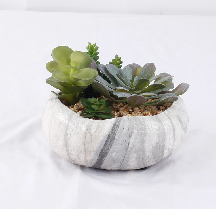 Faux Succulents Arrangement with Ceramic Pot for Indoor Outdoor Decoration