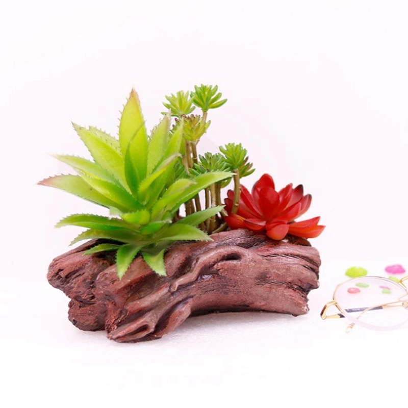 Assorted Artificial Succulent Plants in Rustic Textured Cement Pot