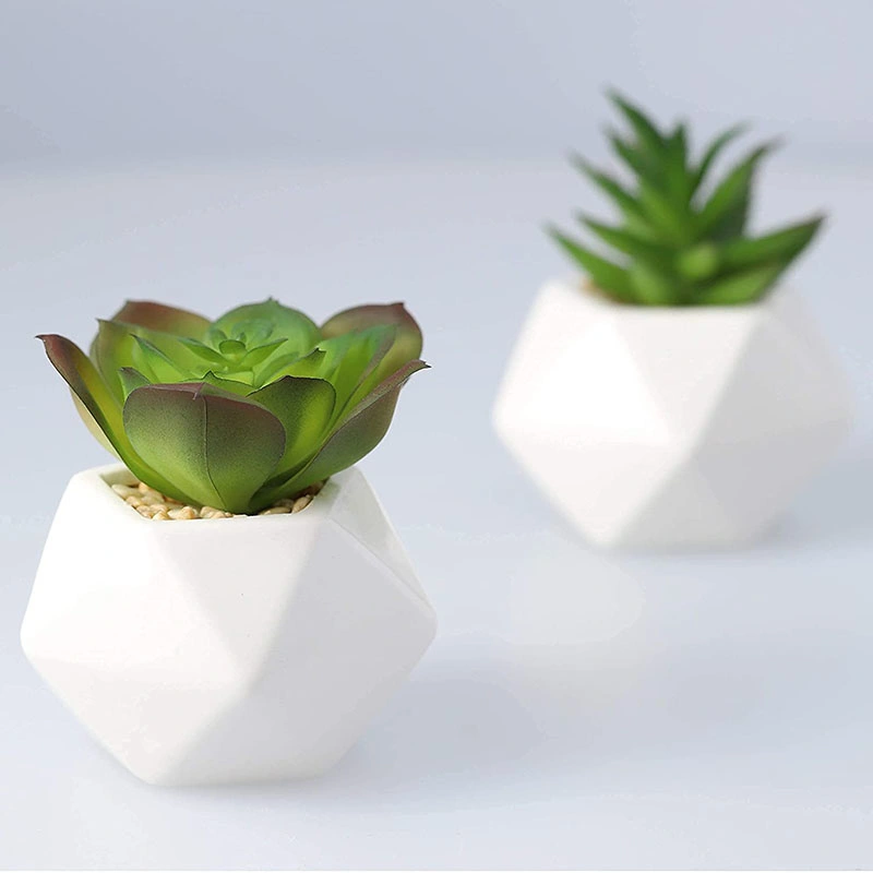 Small Fake Plants - Set of 4 Fake Succulents in Pots