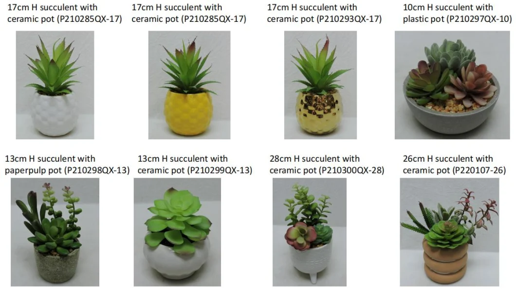 Artificial Potted Succulents in Cement Pot 16cm H