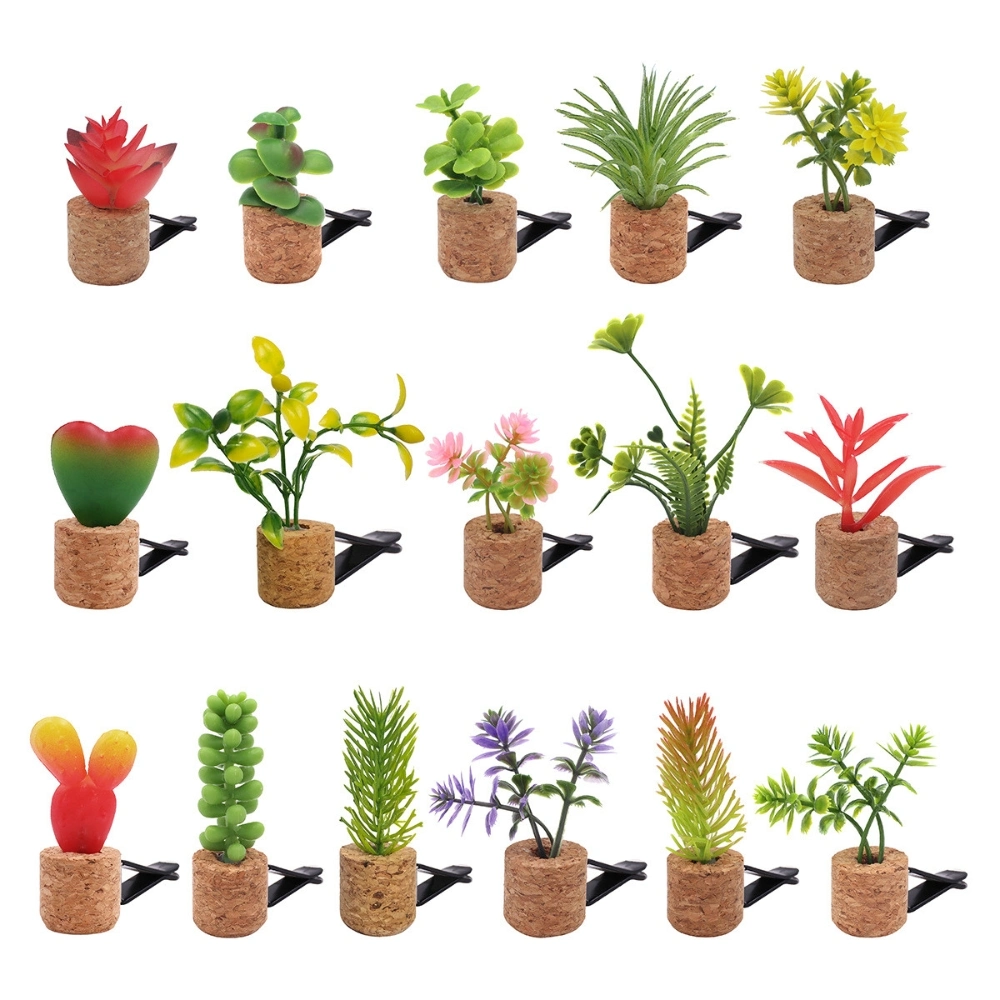 Succulents Car Air Freshener 3D Artificial Plants Shape Aromatherapy Vent Clip Ci24805