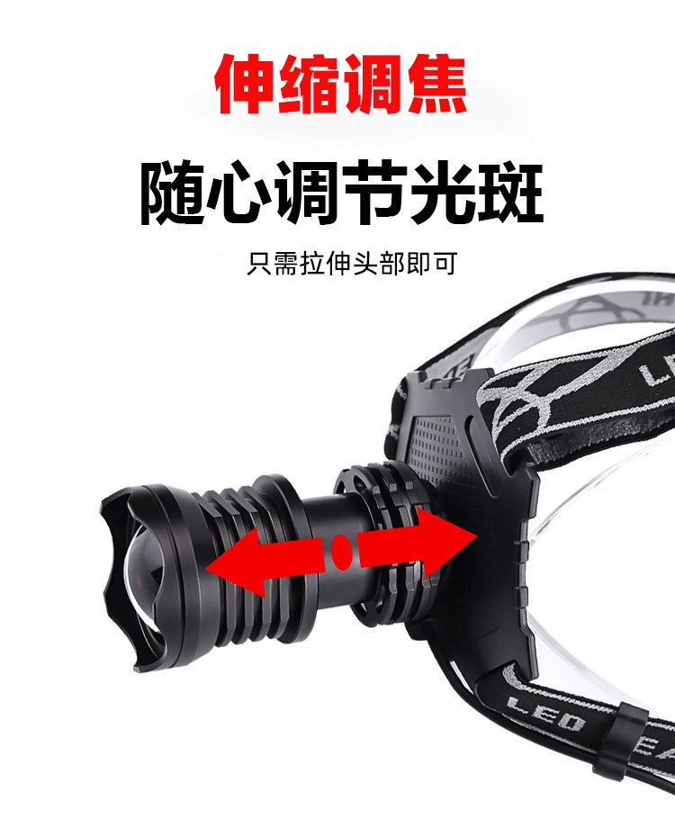 Strong Headlight 10W High Power P50 Light USB Rechargeable Zoom Riding Night Headlamp