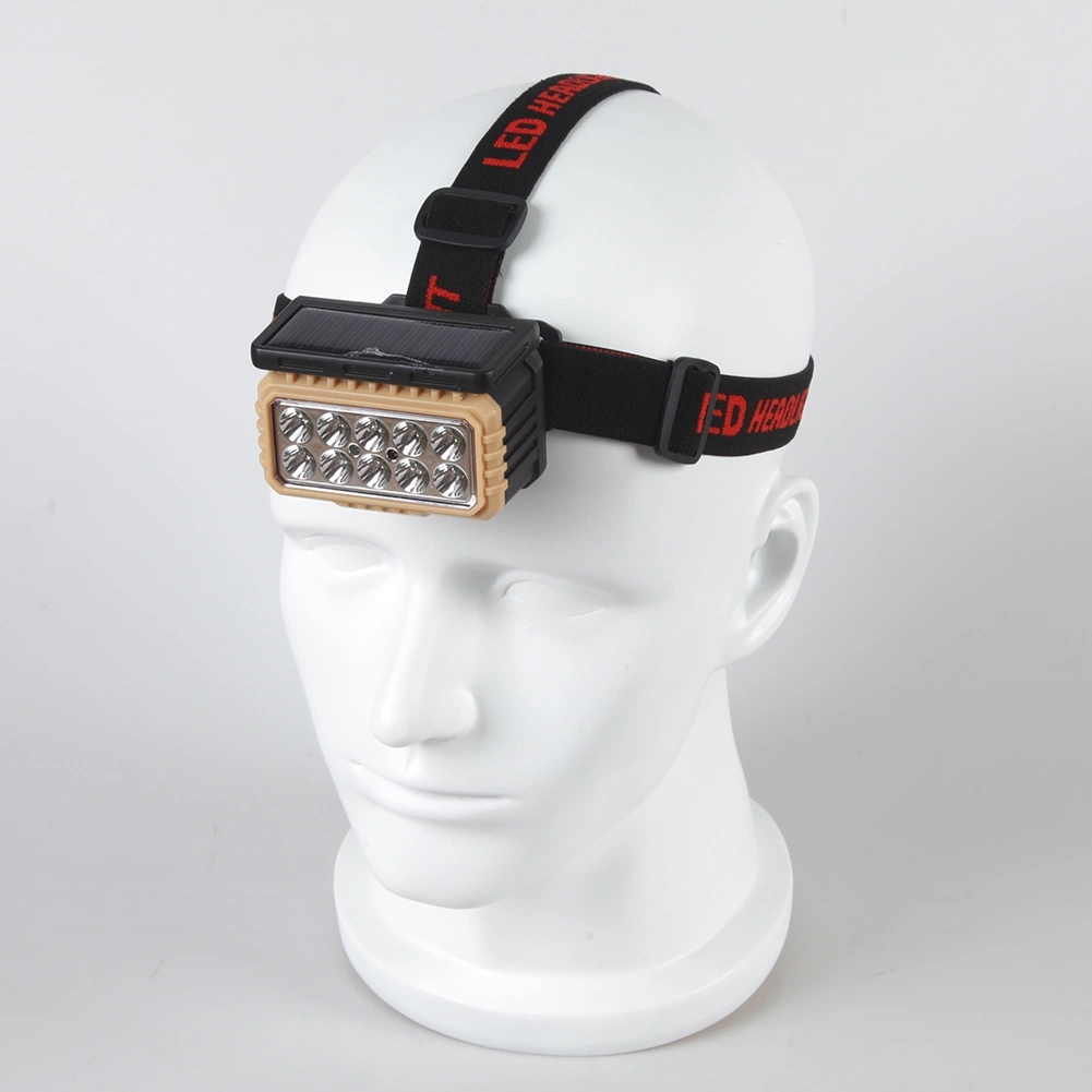 Yichen Solar Powered Motion Sensor LED Headlamp with Red Warning Light