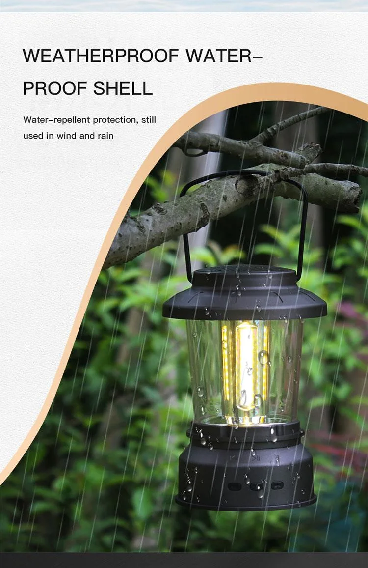 2023 Newest Speaker Camping Light Mood Lantern Portable Rechargeable Outdoor Lamp for Ambient