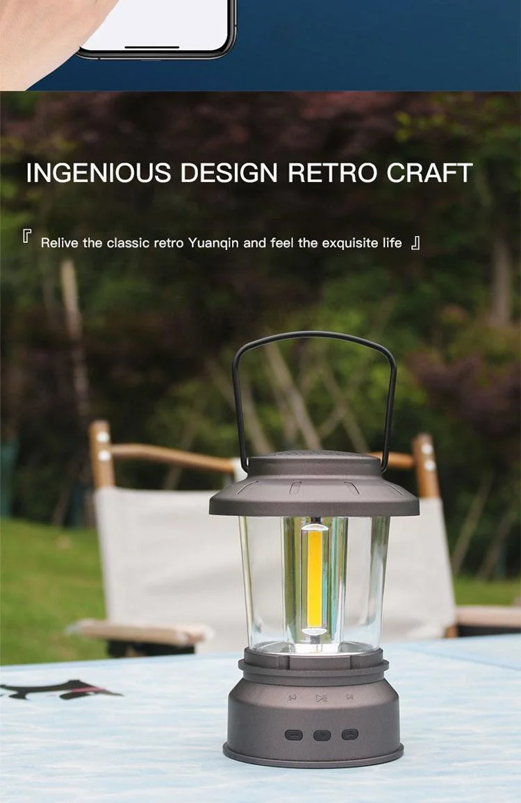 2023 Newest Speaker Camping Light Mood Lantern Portable Rechargeable Outdoor Lamp for Ambient