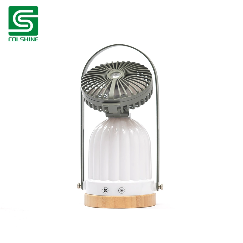 Portable Outdoor Light LED Dimmable Camping Lantern with Fan Hiking Tent Fan