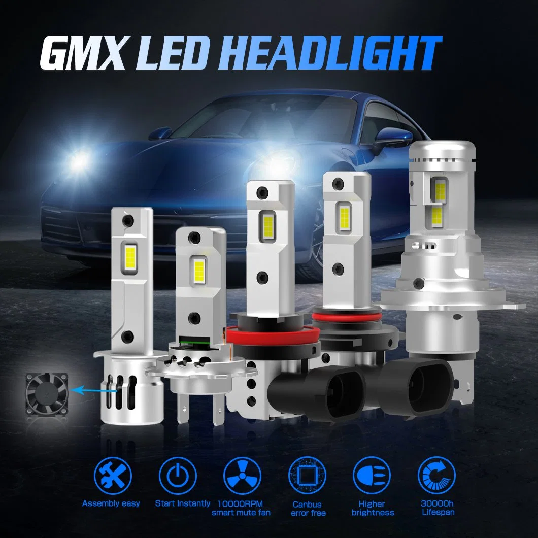 G-View GMX LED Car Light Bulb H7 H18 High Low Beam Auto Headlight 6000K White Color COB Headlamp