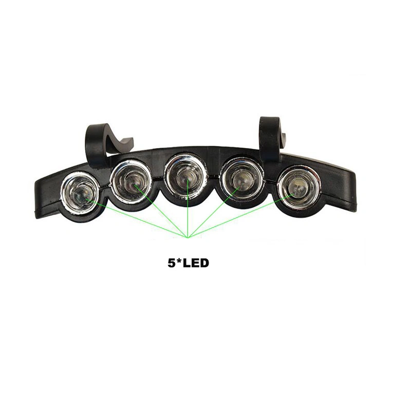 Lip-on 5 LED Hands Free Head Lights Lamp Cap LED Light