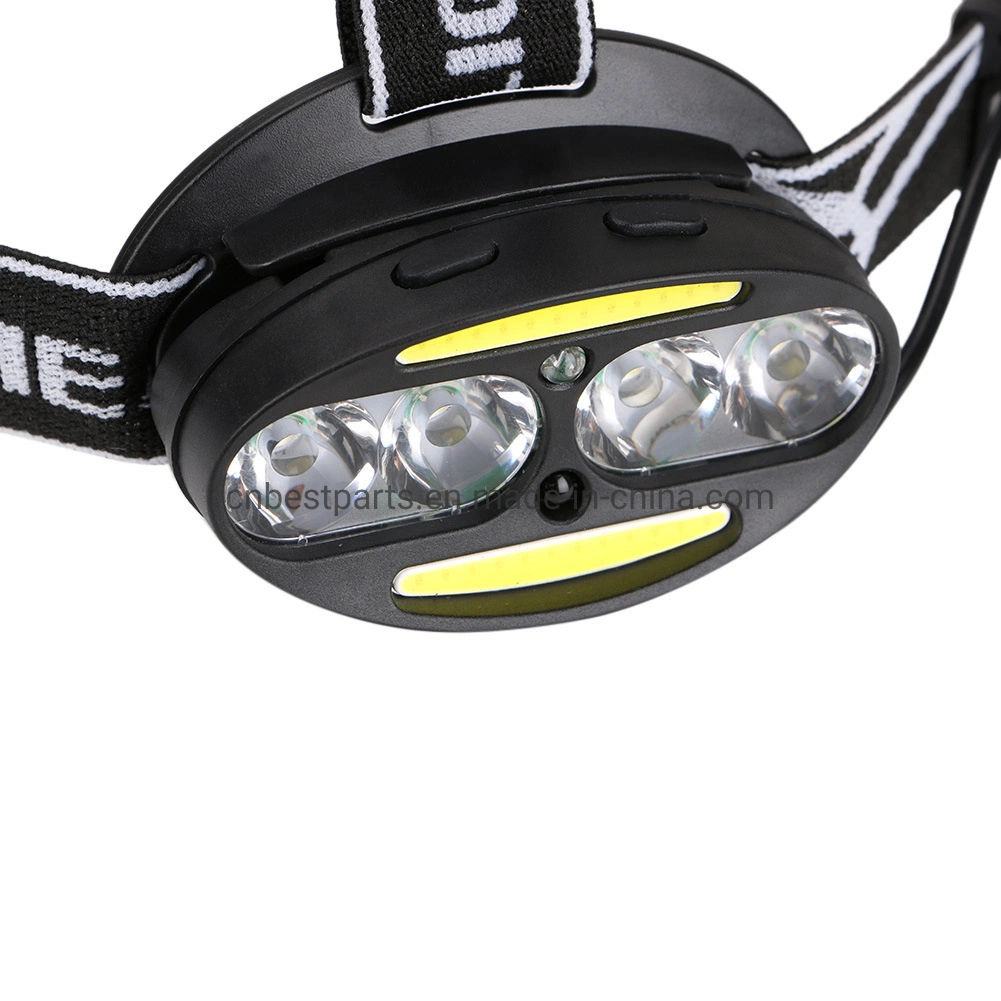 Wholesale Quality Powerful Head Torch USB Rechargeable LED Headlight with Sensor Switch Portable Waterproof COB LED Headlamp