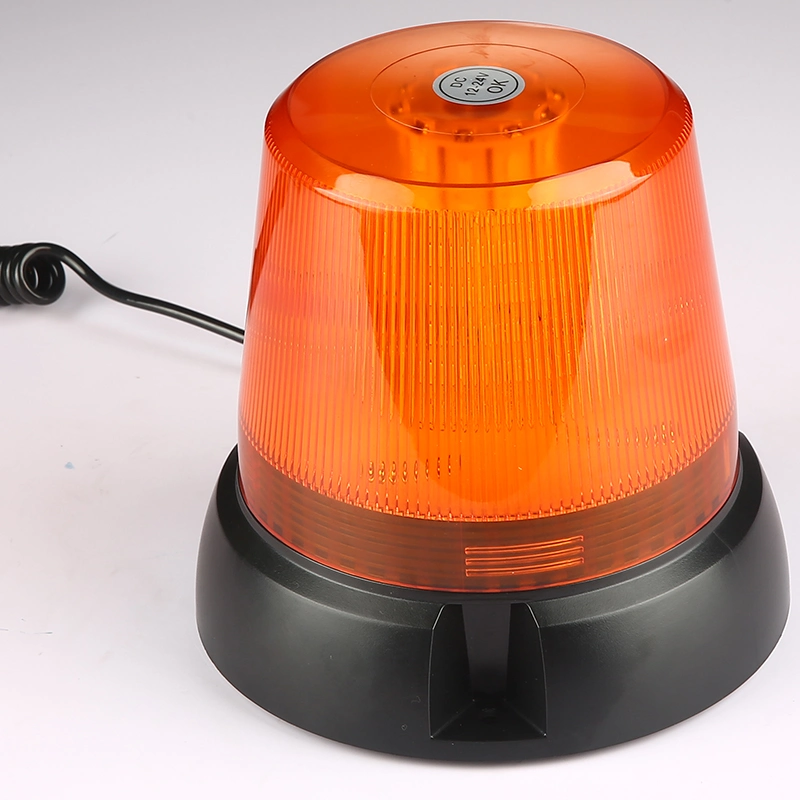 DC 12-48V Metal Base Amber Color LED Rotating Warning Beacon Light Strobe Flashing Light