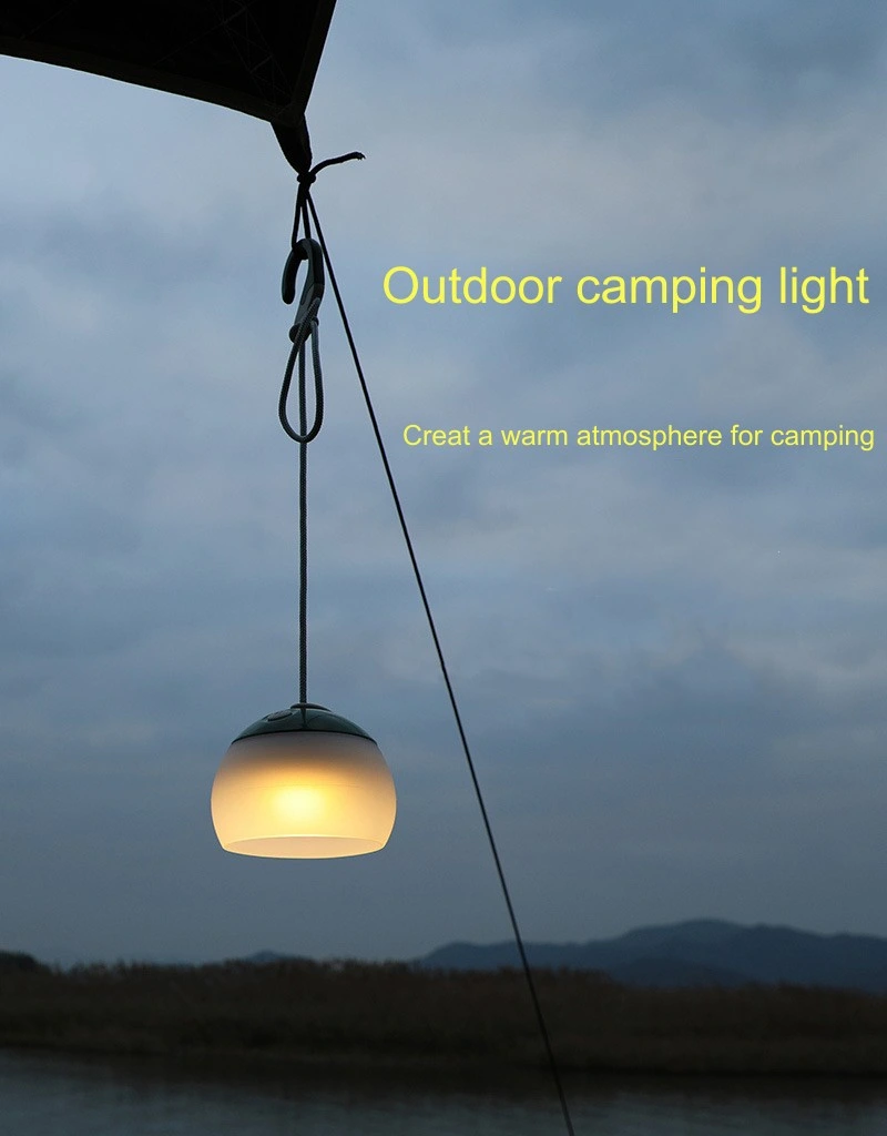 Waterproof LED Camping Lamp Multi-Functional Atmosphere Light Type-C Charging Hanging Lamp Outdoor Light