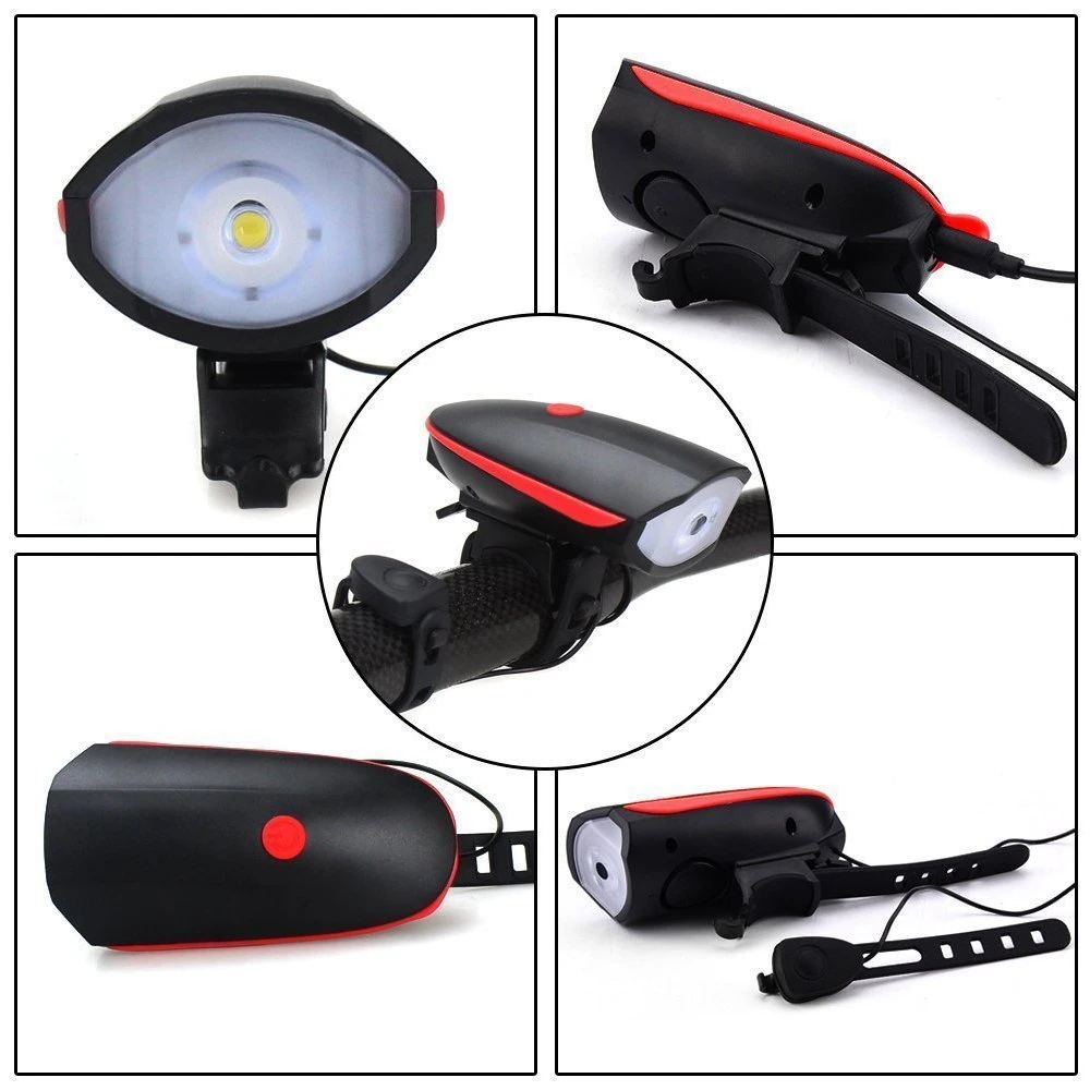 Good Quality Bicycle LED Cycle Front Horn Headlight Rechargeable Bike Light 7588