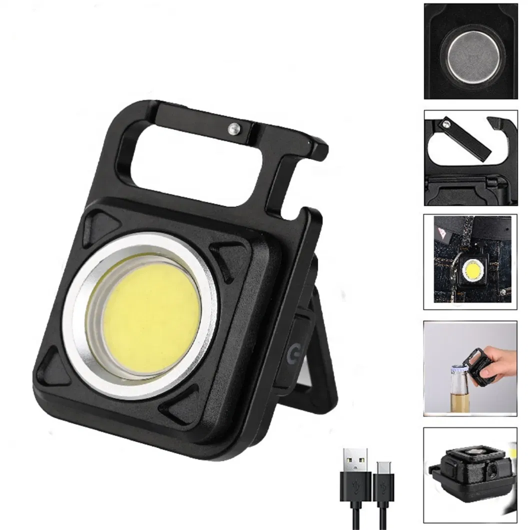 Portable Magnetic Opener Outdoor Camping Lights Keychain Light