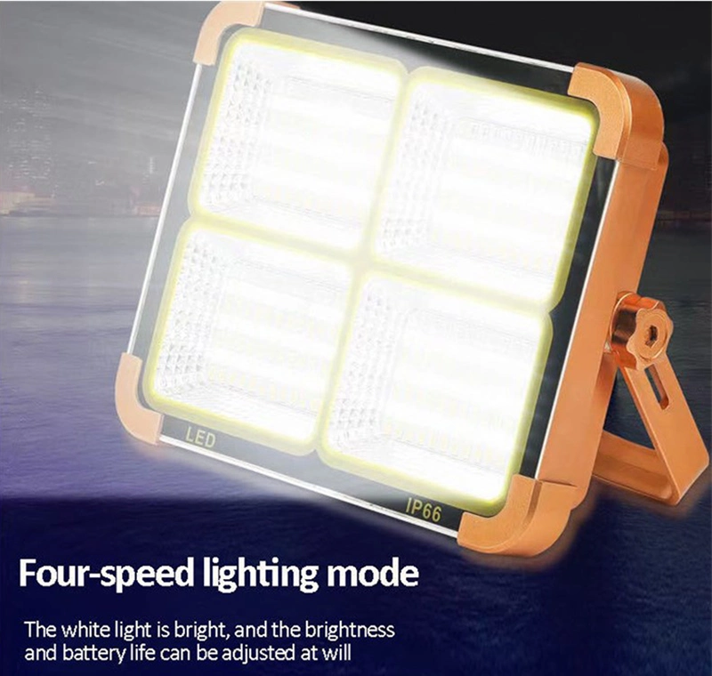 Exterior Camping Hand Held Sun Energy 100W Sos Flash 3000K 4000K 5000K 6000K LED Work Portable Rechargeable Solar Light