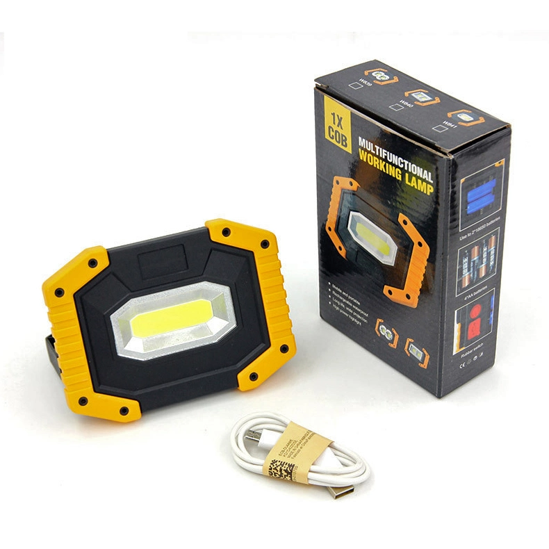 2022 Hot Sale 360 Rotation 2 COB LED Multi-Functional Folding LED Work Light with 3 Modes Light and Hook for Camping Fishing