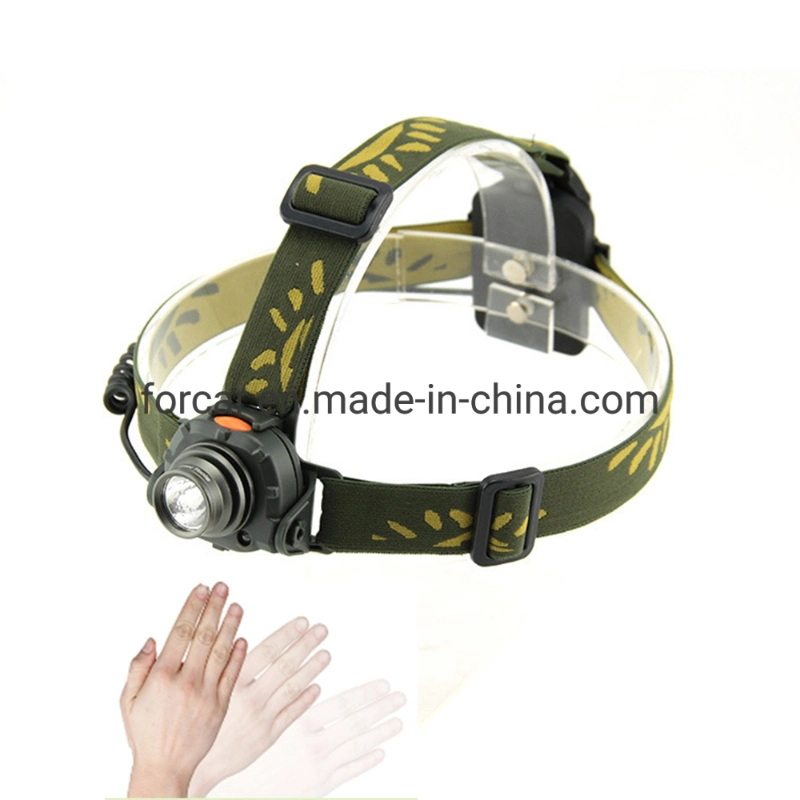 3AAA Battery Powered Mini LED Head Torch Headlamp for Outdoor Camping