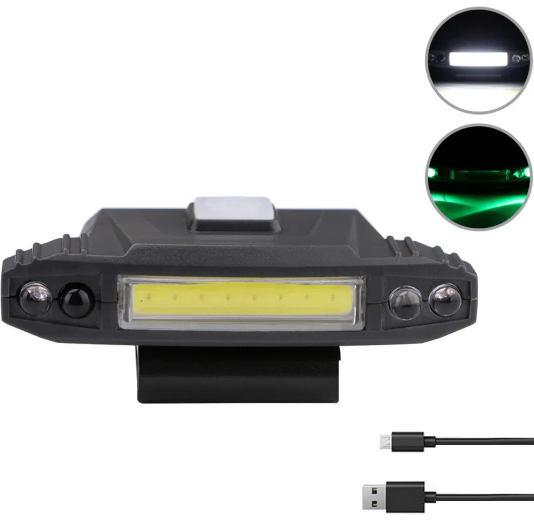 Mini Sensor Rechargeable Hat Light Headlight Hat Brim Clip Lamp with Sensor Switch Portable Hunting Head Torch High Powerful LED Headlamp