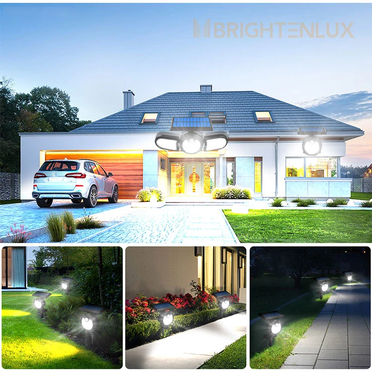 Brightenlux Factory Direct Supply High Bright Ipx6 Waterproof Outdoor LED Lights, 3 Light Modes Outdoor Solar Lamp