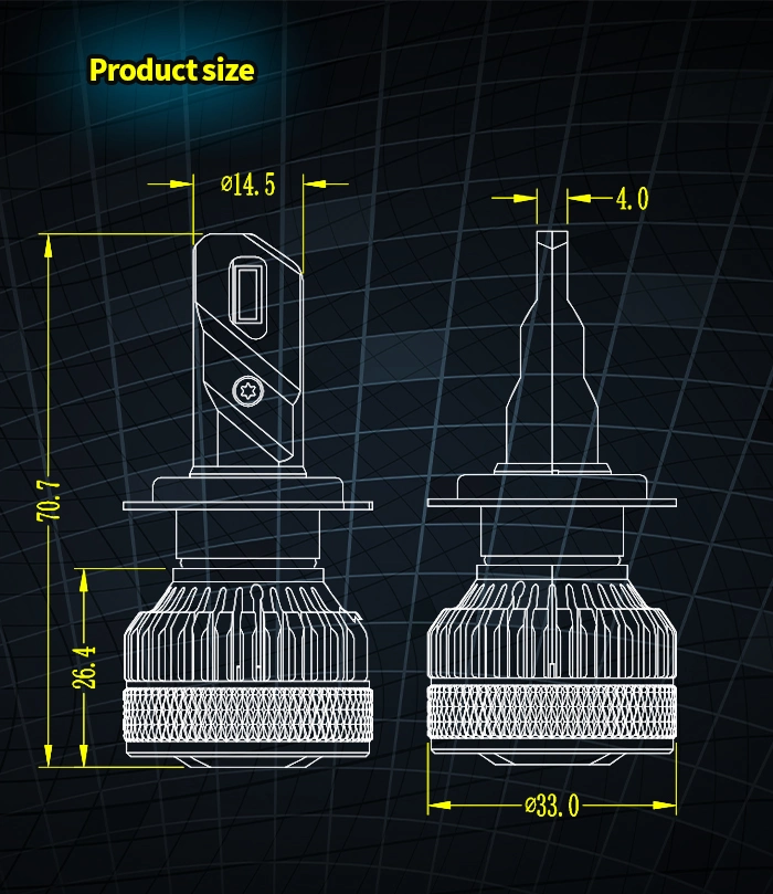 D100 High Power Csp Chip Headlamp 35W 3570 150W LED