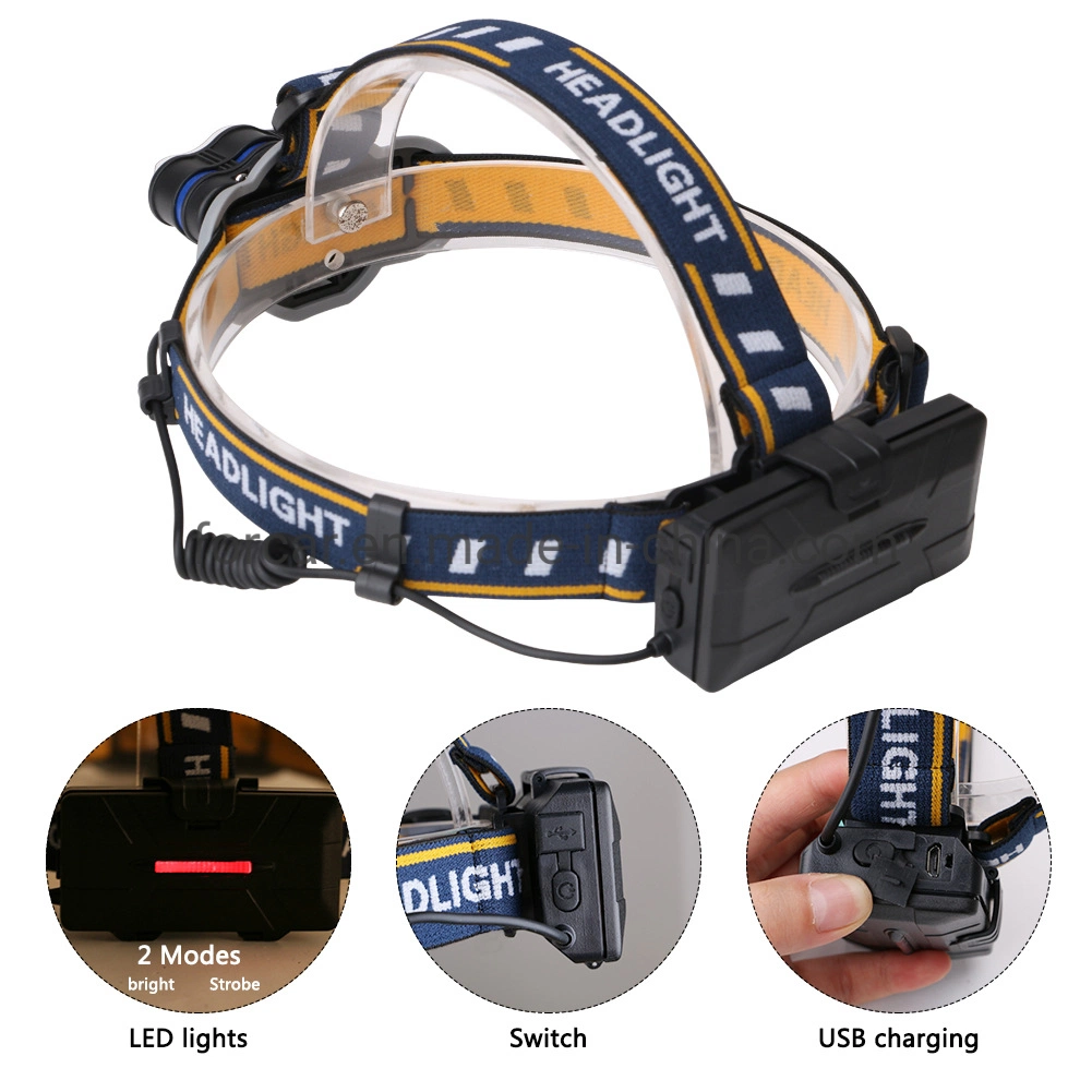 7 LED High Bright Headlight USB Rechargeable Head Torch Light for Outdoor Camping Hunting Head Lamp High Quality Flashing LED Headlamp