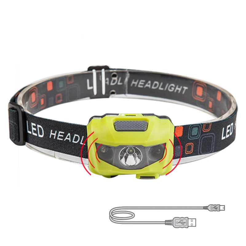 Glodmore2 Multi-Functional Customized Logo USB Rechargeable Battery Sensor LED Headlamp with 5 Colors Choice