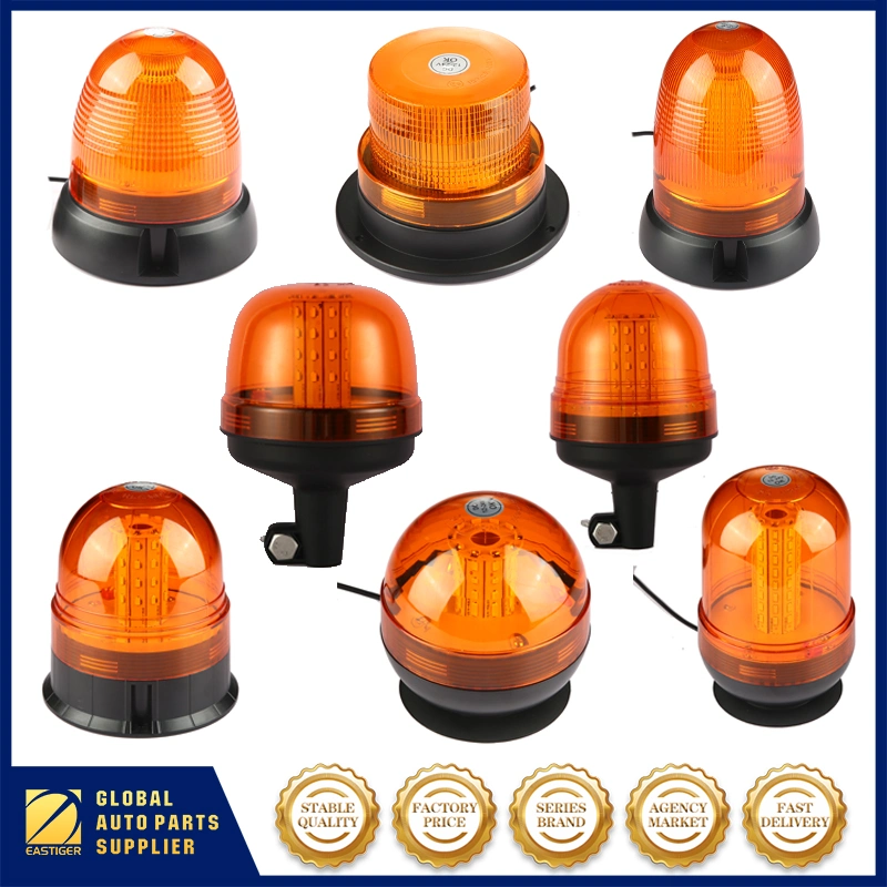 DC 12-48V Metal Base Amber Color LED Rotating Warning Beacon Light Strobe Flashing Light