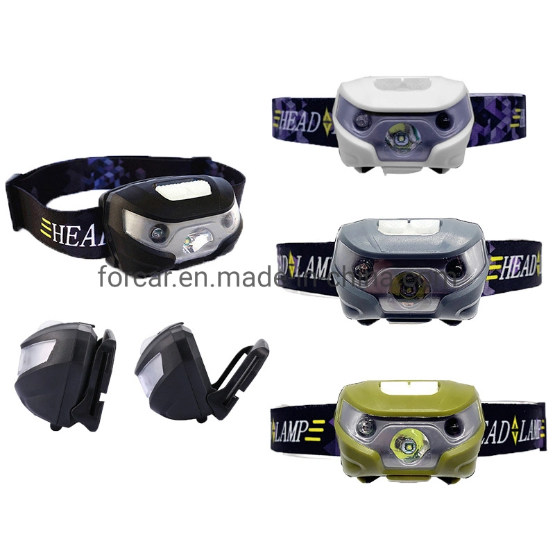 AAA Battery Powered LED Portable Headlamp Camping Waterproof Flashing Head Torch Quality Sensor Switch Hunting COB LED Headlamp