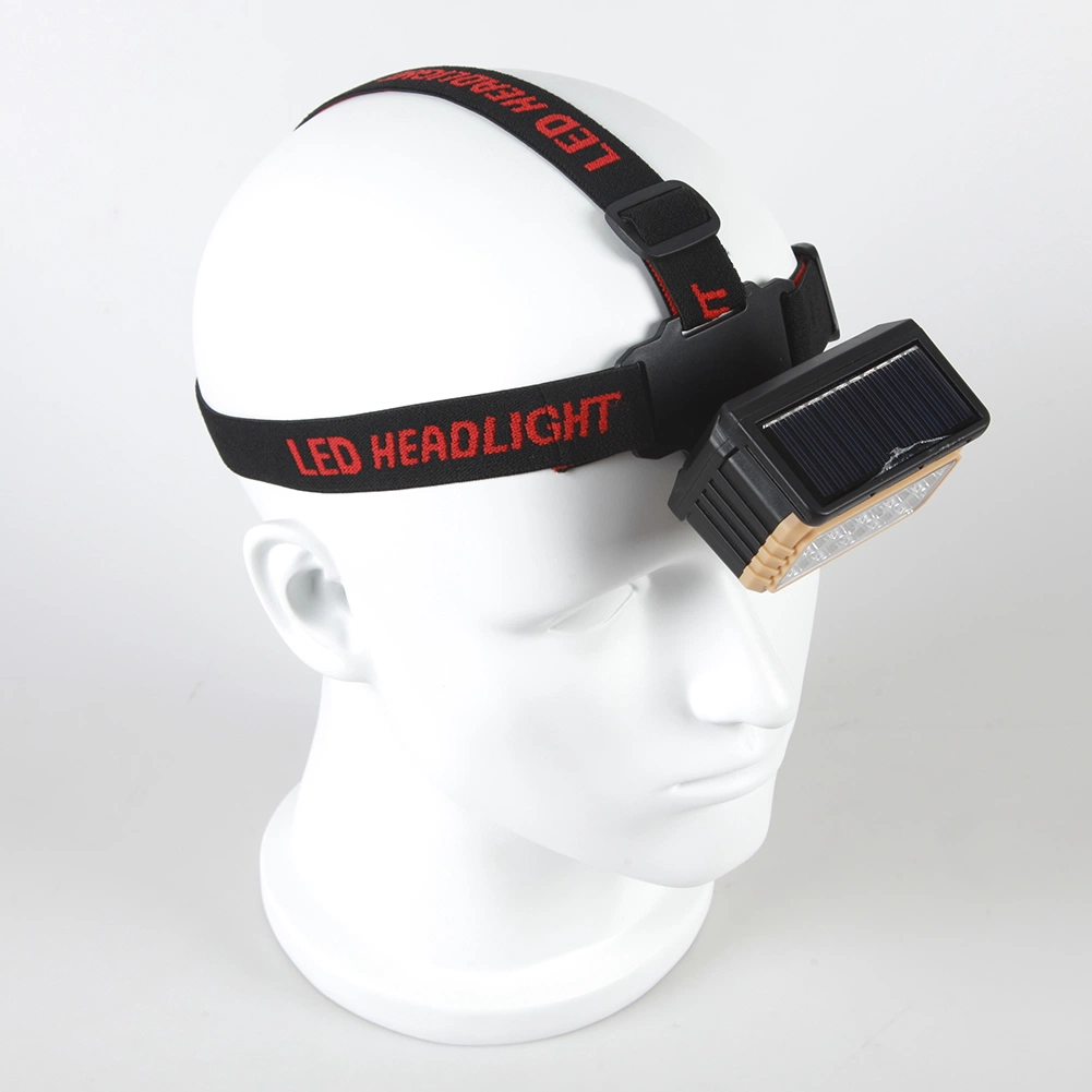 Yichen Solar Powered Motion Sensor LED Headlamp with Red Warning Light