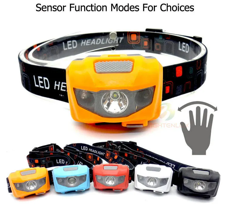 Glodmore2 Multi-Functional Customized Logo USB Rechargeable Battery Sensor LED Headlamp with 5 Colors Choice