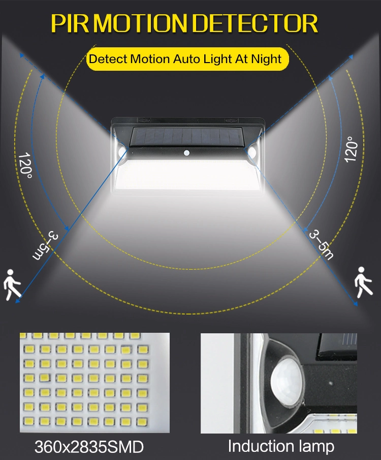 Brightenlux 3 Light Modes 360PCS LED Bulb Rainproof Solar Motion Sensor Light