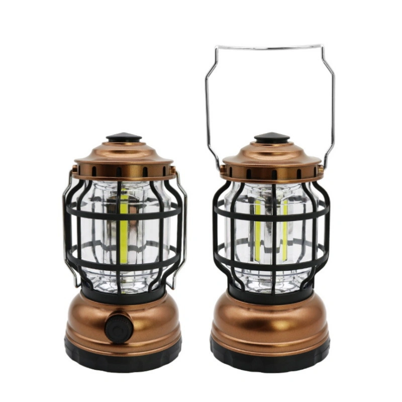 Wholesale Multifunctional Vintage Hanging Camping Tent Lantern Portable Rechargeable Magic Cool Tent Lamp Retro LED Camping Light