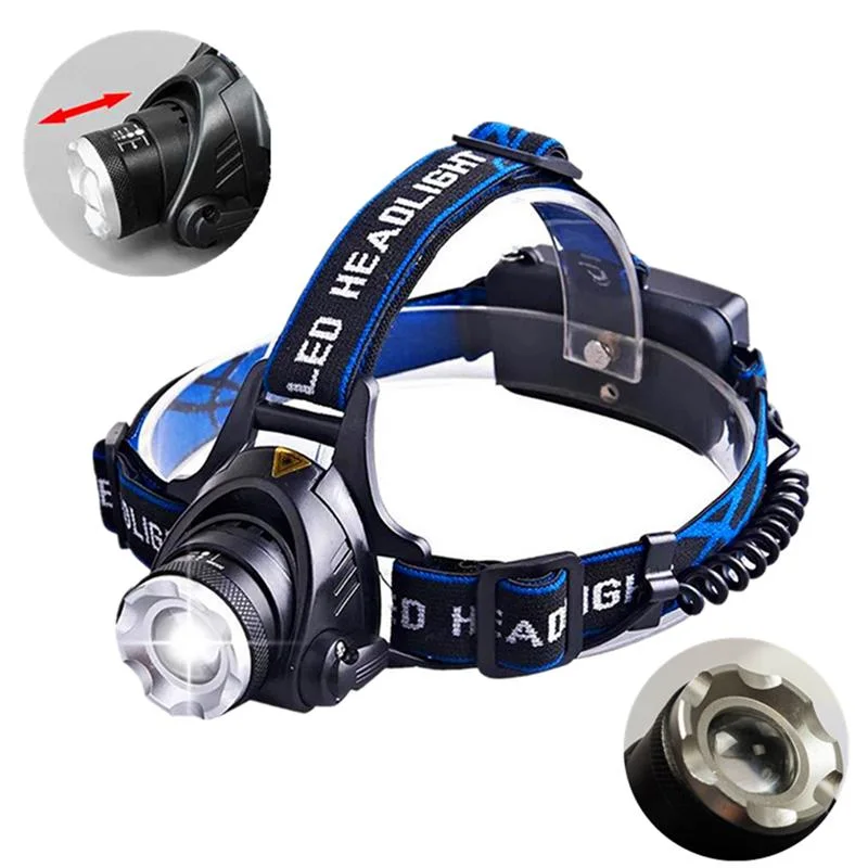 Adjustable Dimmable Zoom 18650 DC Charging Waterproof 3 Modes Rechargeable Headlamp